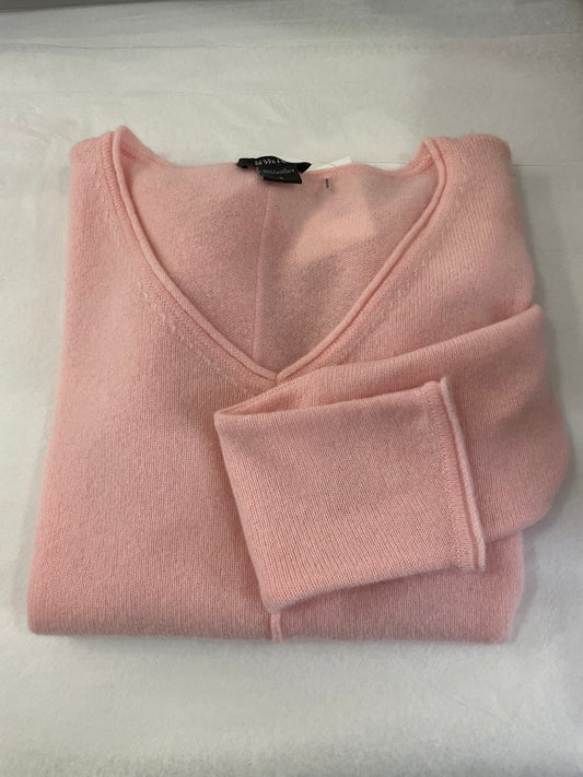 V Neck Cashmere Sweater in Blush Pink by Pure Amici