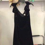 Black Velvet Dress With Bows by Tyler Boe
