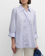 Sylvie Tie Back Shirt White/Blue Stripe by Finley