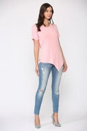 Kendall Modal Knit V Neck Top in Rose Pink by Joh