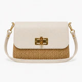 Woven Raffia Bag in Cream by German Fuentes