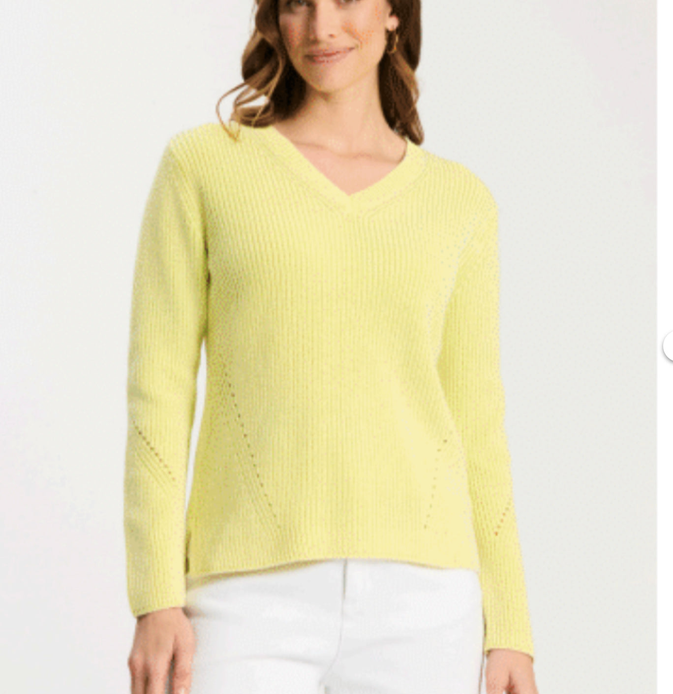 Mineral Wash V Neck Sweater in Sunny Lime by Tyler Boe