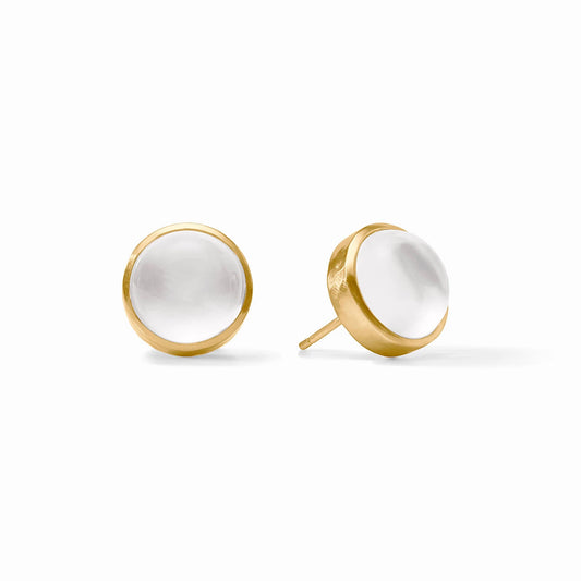 Solara Stone Stud in Iridescent Clear Crystal Gold by Julie Vos