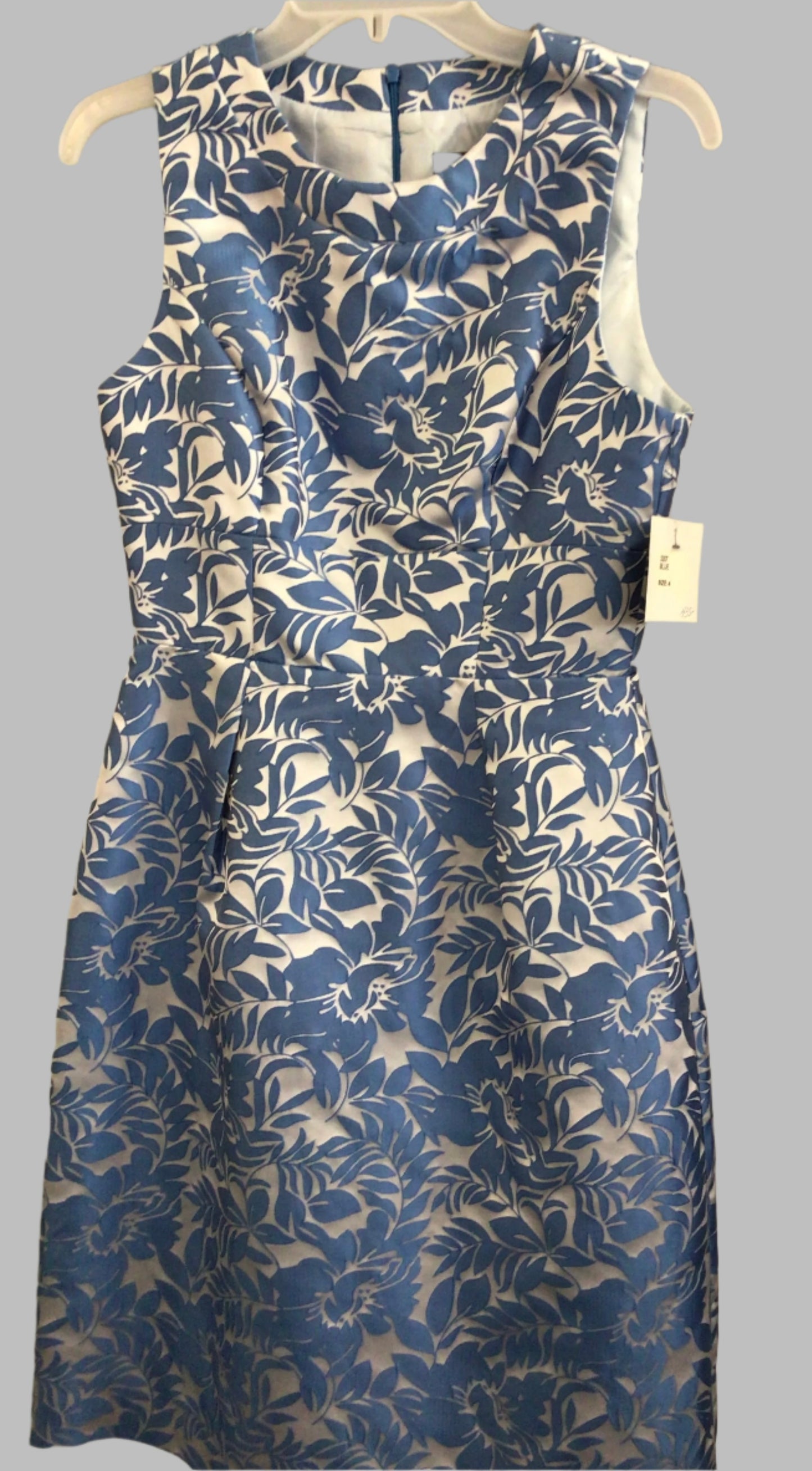 Sleeveless Dress in Blue Floral by Bigio