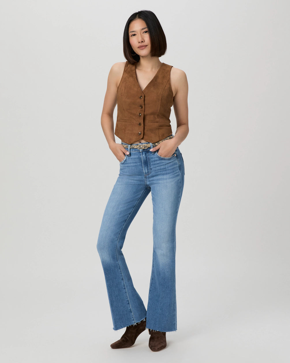 Petite High Rise Laurel Canyon Boot in Mesmerize by Paige