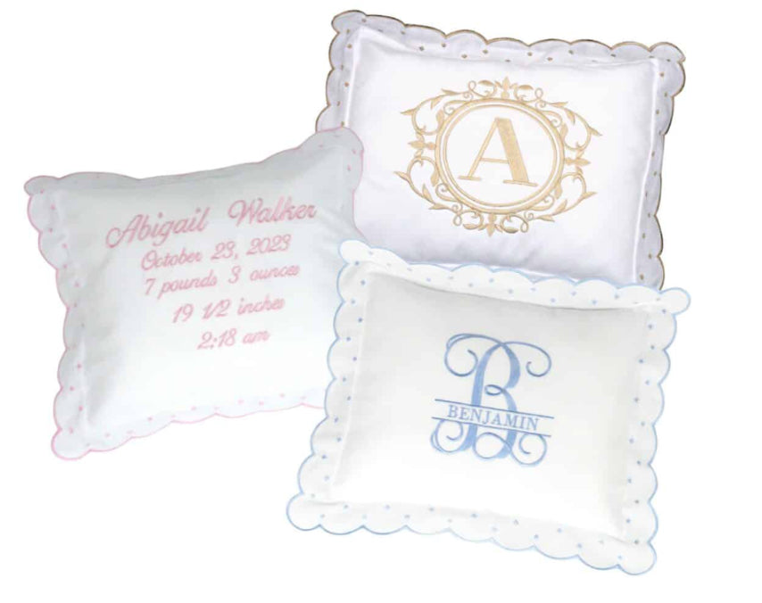 (Special Orders) Announcement Pillow with Embroidery by Marcela