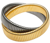 Double Cobra Bracelet Gold and Gunmetal by Janis Savitt