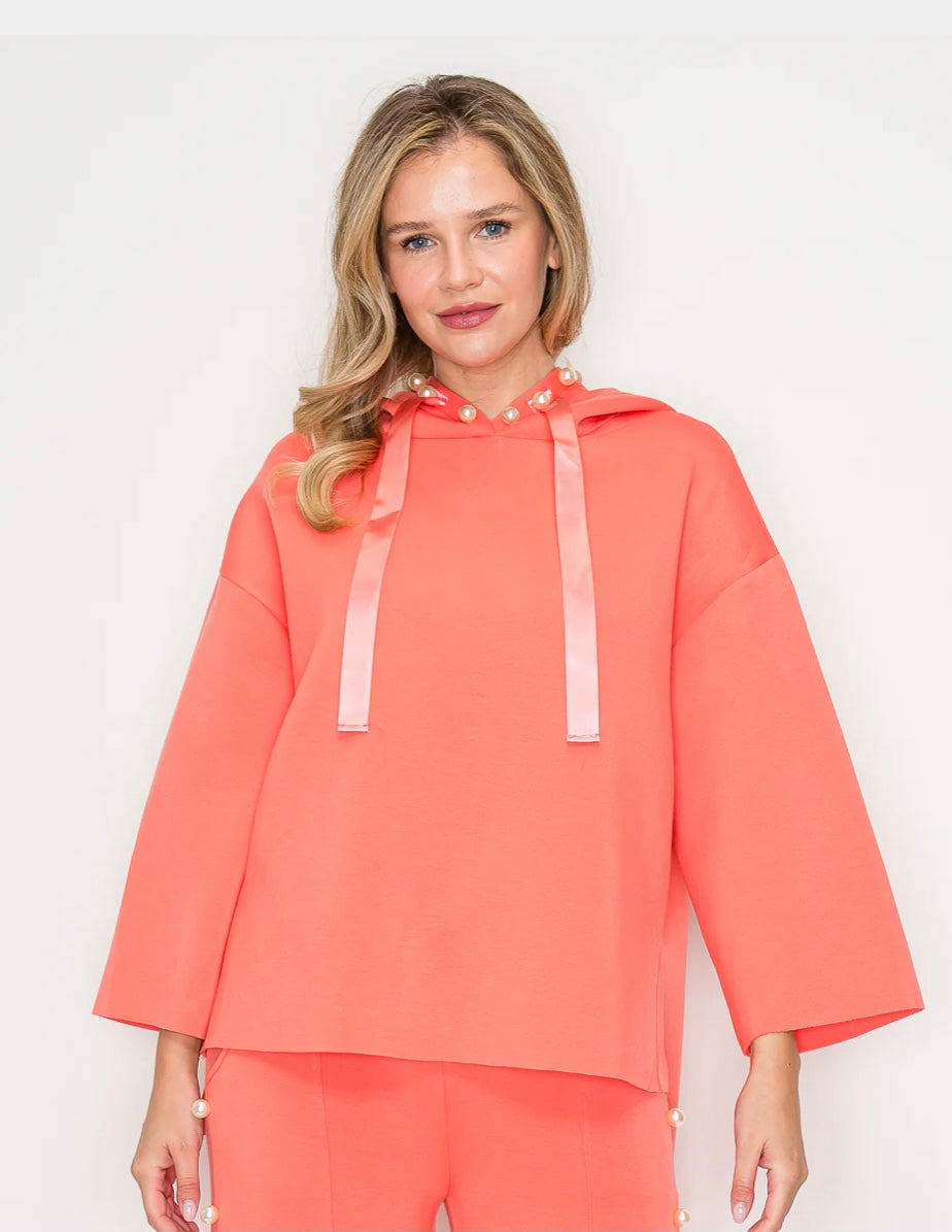 Francine Pearl Hoodie in Peach by Joh