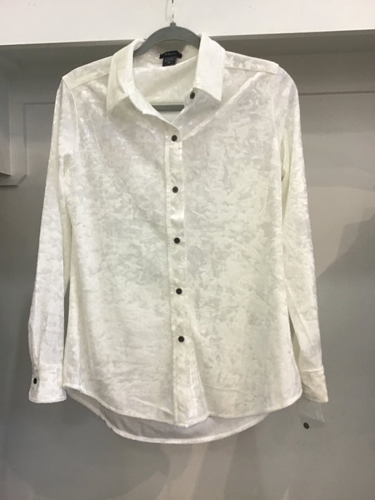 Pure Amici White Velvet Button Shirt