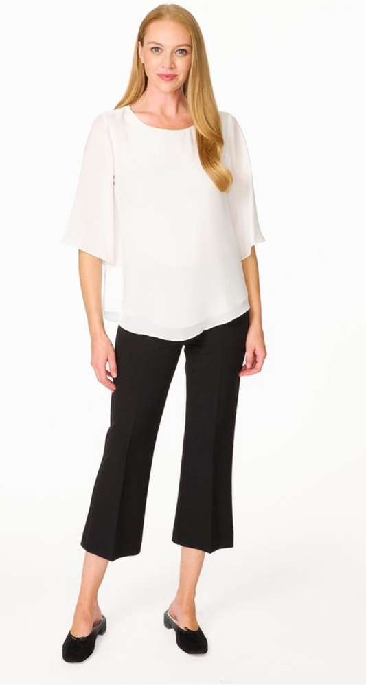 Pull on Crop Flare Pant in Black by Estelle and Finn (9432)