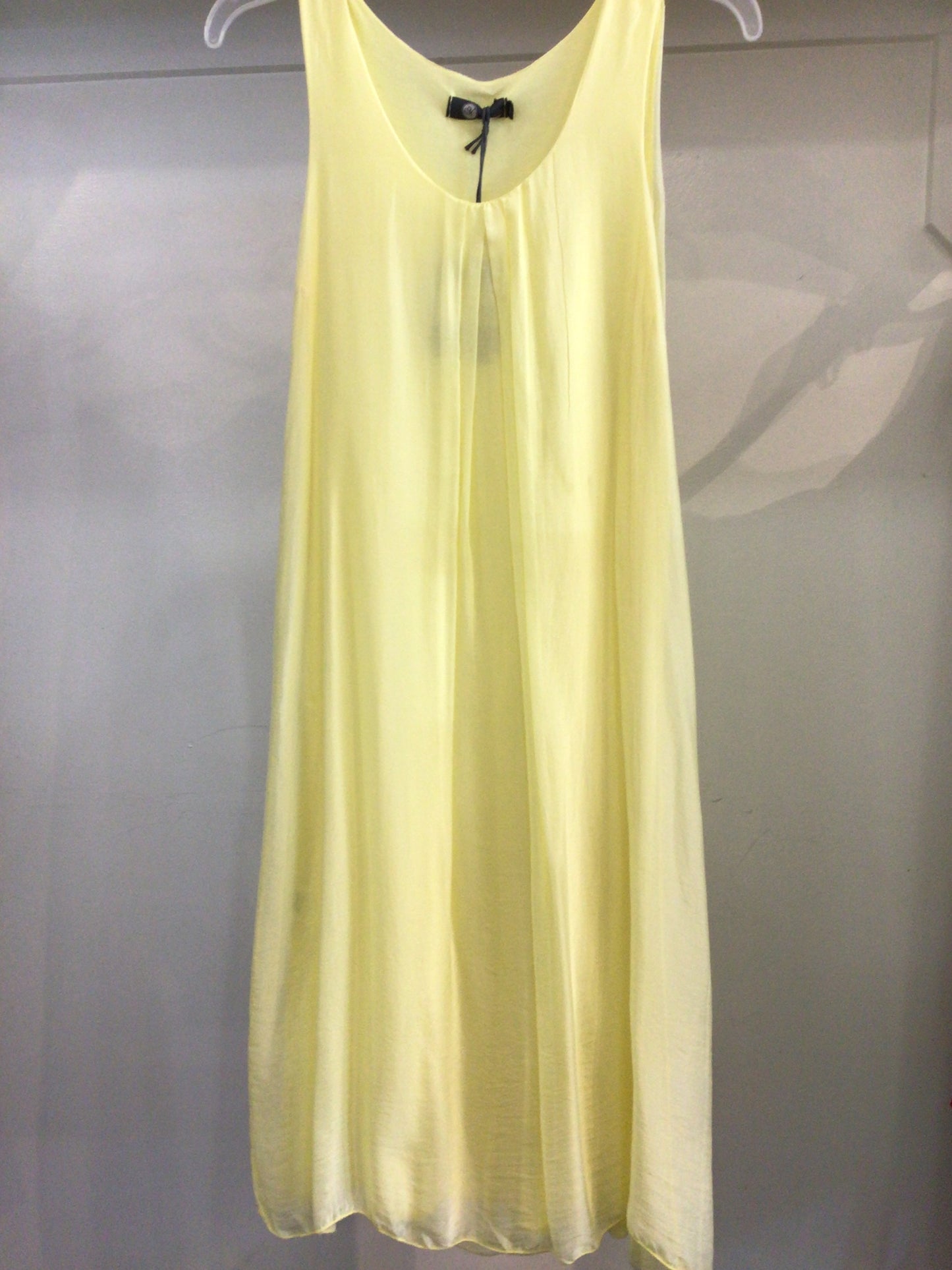 Ladies Woven Sleeveless Dress in Yellow by