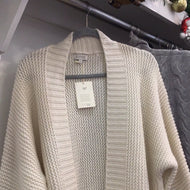 Luxe Garter Stitch Cardigan in Pearl by Kinross Cashmere