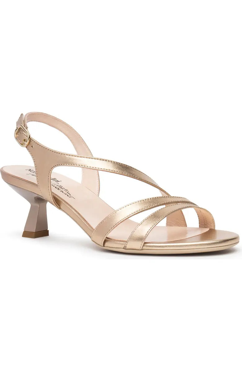 Slingback Kitten Heel Sandal in Gold by
NeroGiardini
