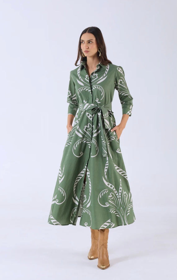 Emily Dress in Fountain Green