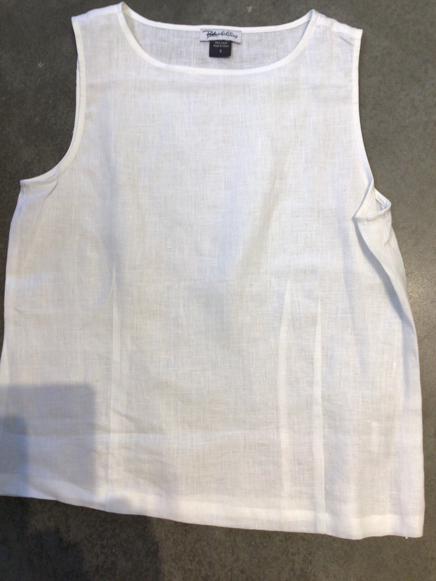 Linen Tank in White by Poshabilities