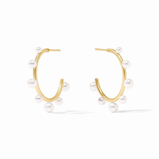 Hydra Stone Hoop in Pearl by Julie Vos Size Medium