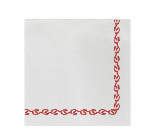 Papersoft Cocktail Napkins in Red Florentine by Vietri