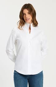 Natalie Sateen Shirt in White by Tyler Böe