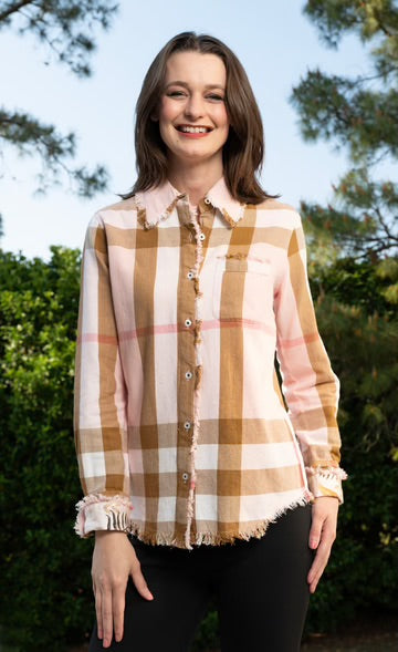 CAPE COD PINK CHOCOLATE YARNDYED PLAID by Dizzy Lizzie
