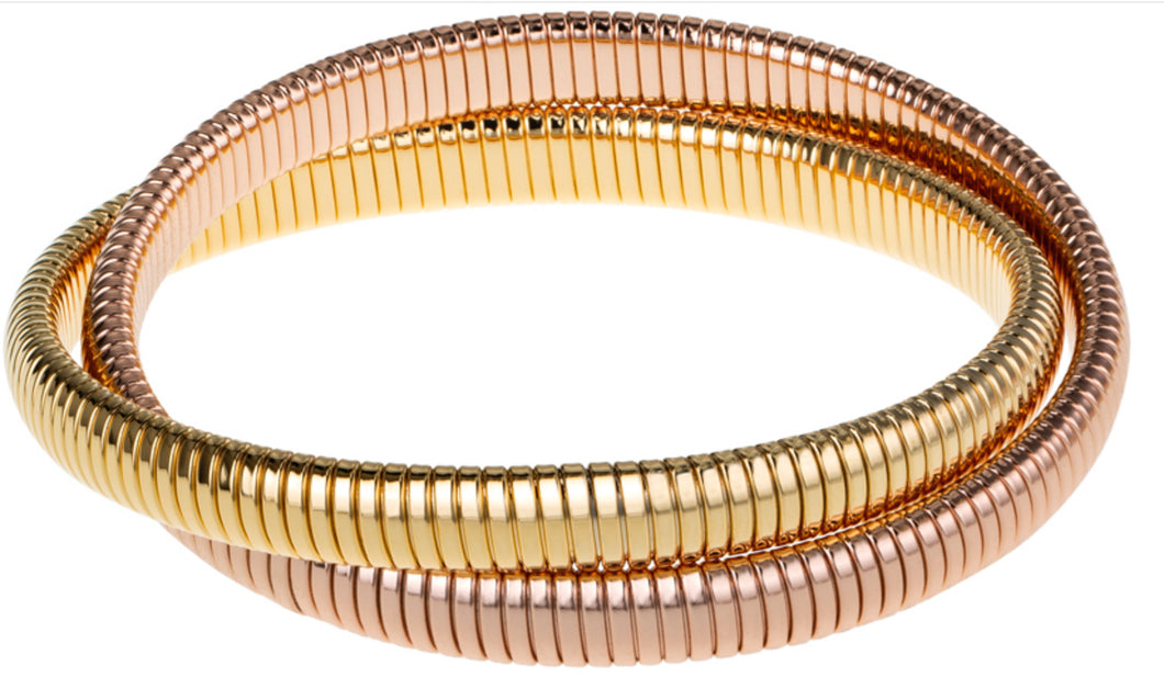 Double Cobra Bracelet in Gold and Rose Gold-by Janis Savitt