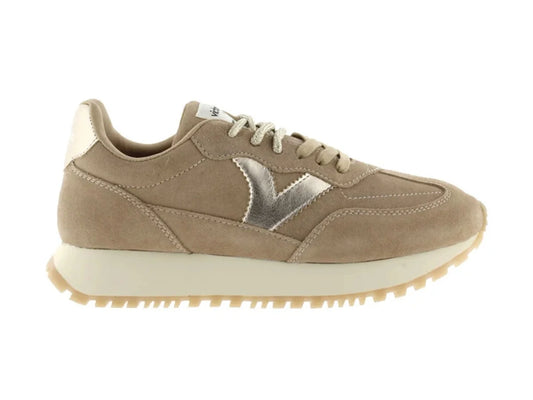 Women's Beige Suede Viento Serraje Sneaker by Victoria