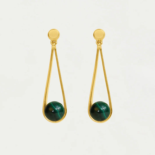 Mini Ipanema Earrings in Malachite by Dean Davidson