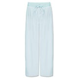 Jolie Satin Ankle Pant With Rib Waistband And Adjustable Drawstring in Aqua by PJ Harlow