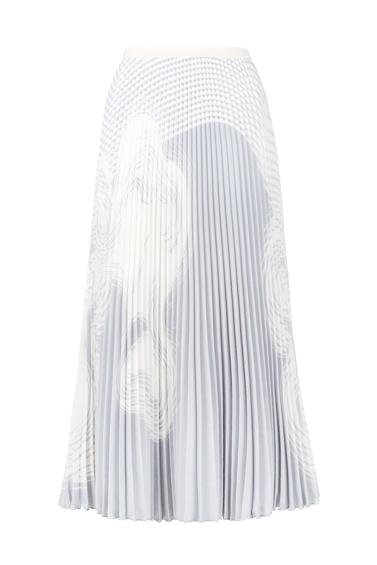 Diana Arabesque Pleated Skirt in Ice Grey