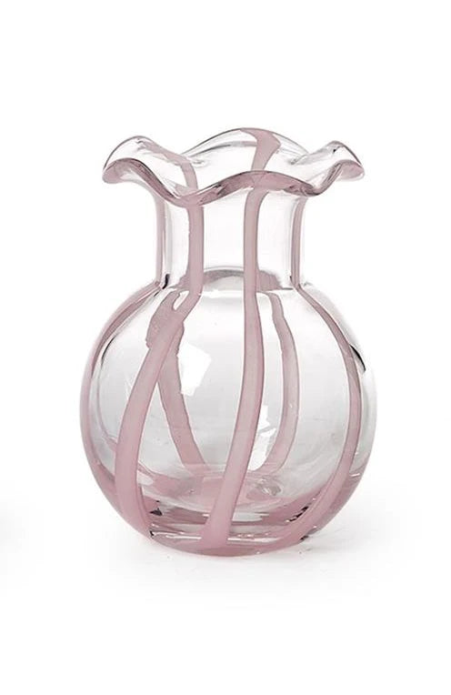 Ruffled Ribbon Vase in Pink by Two’s Company