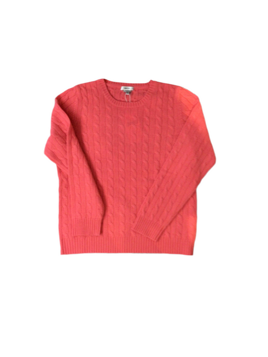 Cashmere Cable Sweater in Sun Kissed Coral