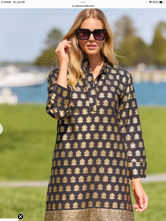 Foulard Border Black Dress by Jude Connally