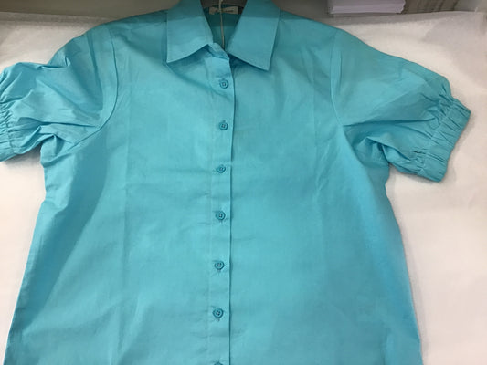 Short Sleeve Clover Top in Cyan by Maude Vivante