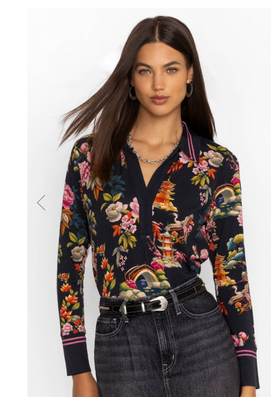 The Jane Favorite Collared Henley by Johnny Was