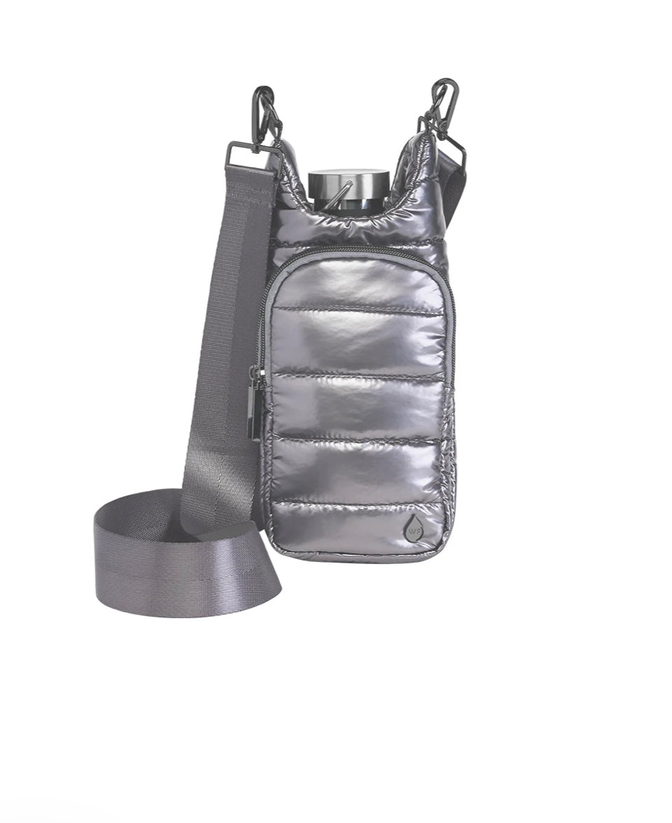 Pewter Glossy Hydrobag with Solid Strap by WanderFull