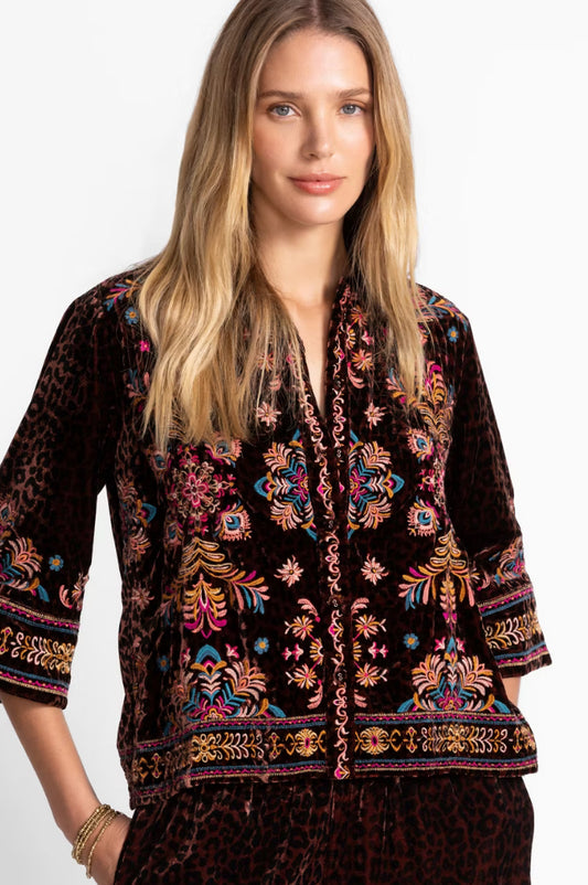 Brandi Kimono Sleeve Shirt in Misty by Johnny Was