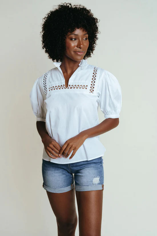 Hadley Blouse in White by LaRoque