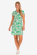 Short Sleeve Kit Collared Dress in Green Garden by Duffield Lane