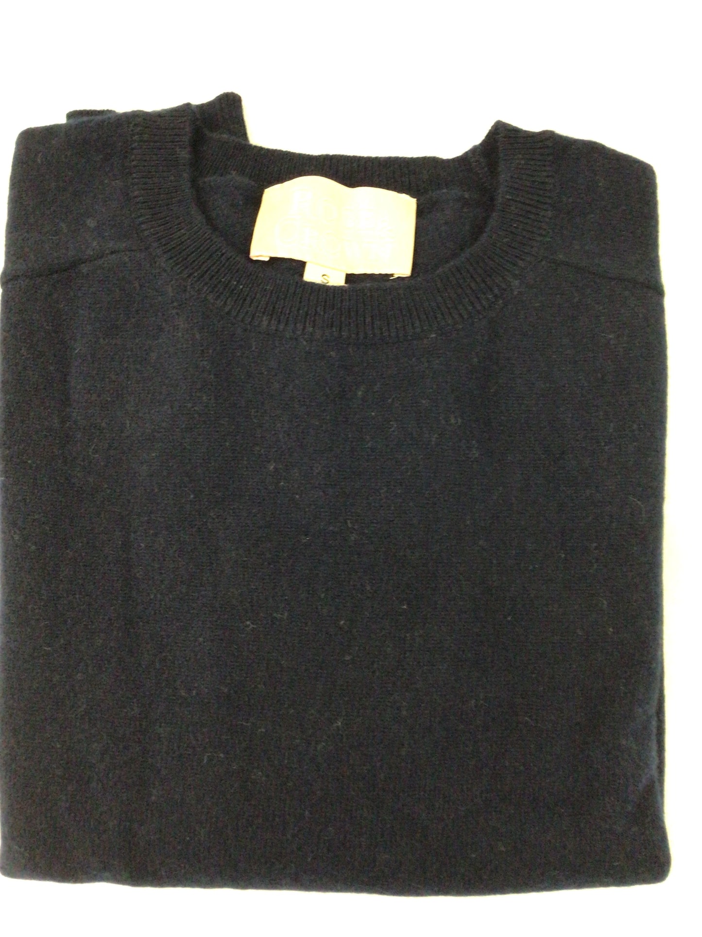 Crewneck Cashmere Sweater in Navy by Rose and Crown