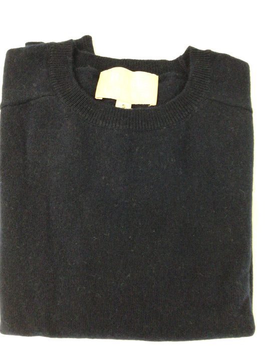 Crewneck Cashmere Sweater in Navy by Rose and Crown