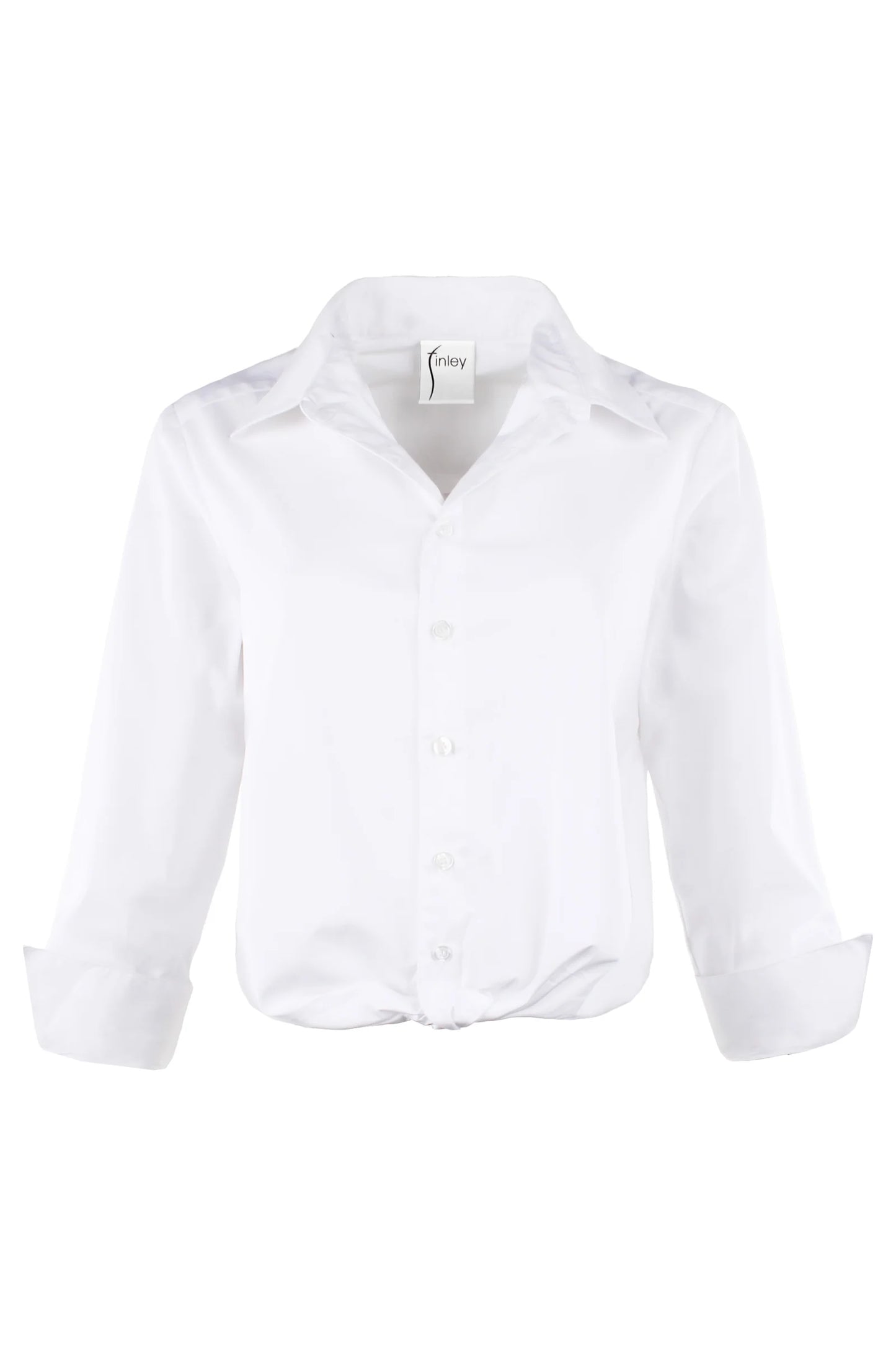 Sloane Shirt Silky Poplin in White by Finley
