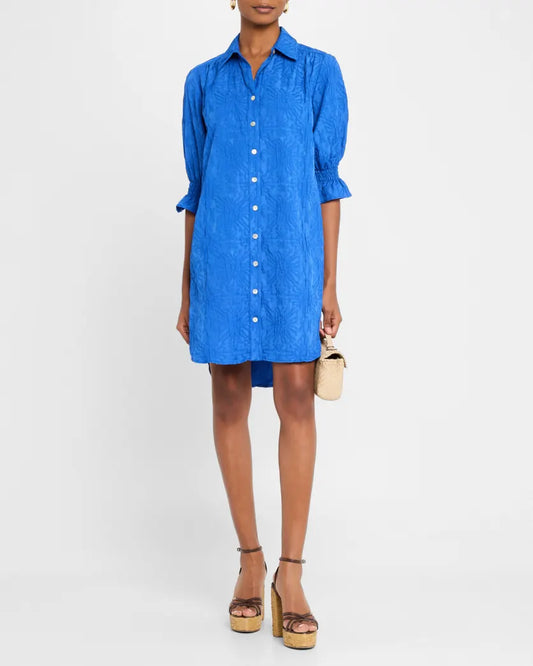 Miller Dress Textured Jacquard in Blue by Finley