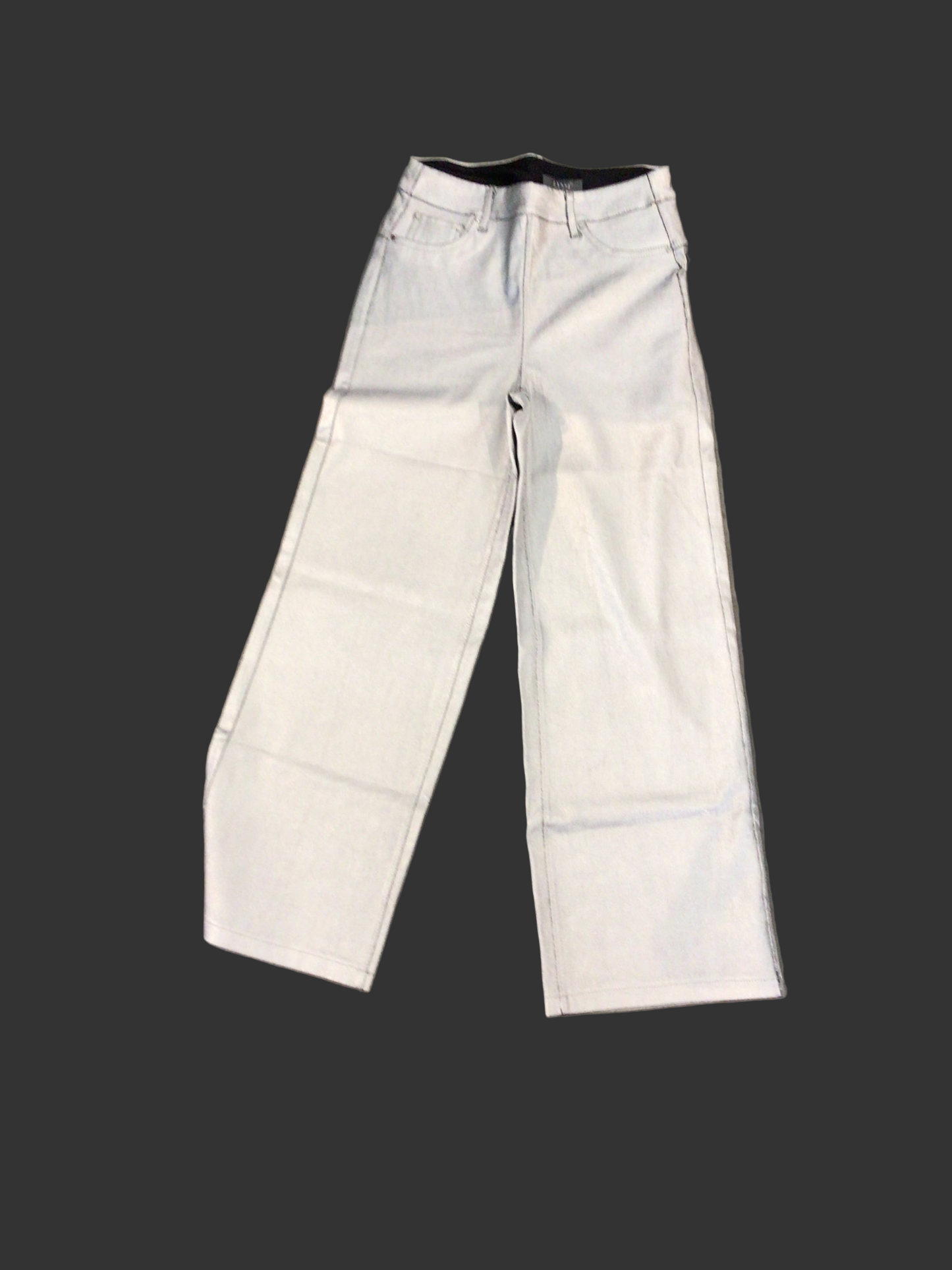 Metallic Coated Wide Leg Denim in Silver by Lysse