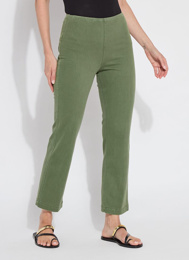 Baby Bootcut Denim 3190 (27" Inseam) in Antique Stone Green by Lysse