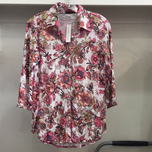 Crushed Shirt in Pink Floral by David Cline