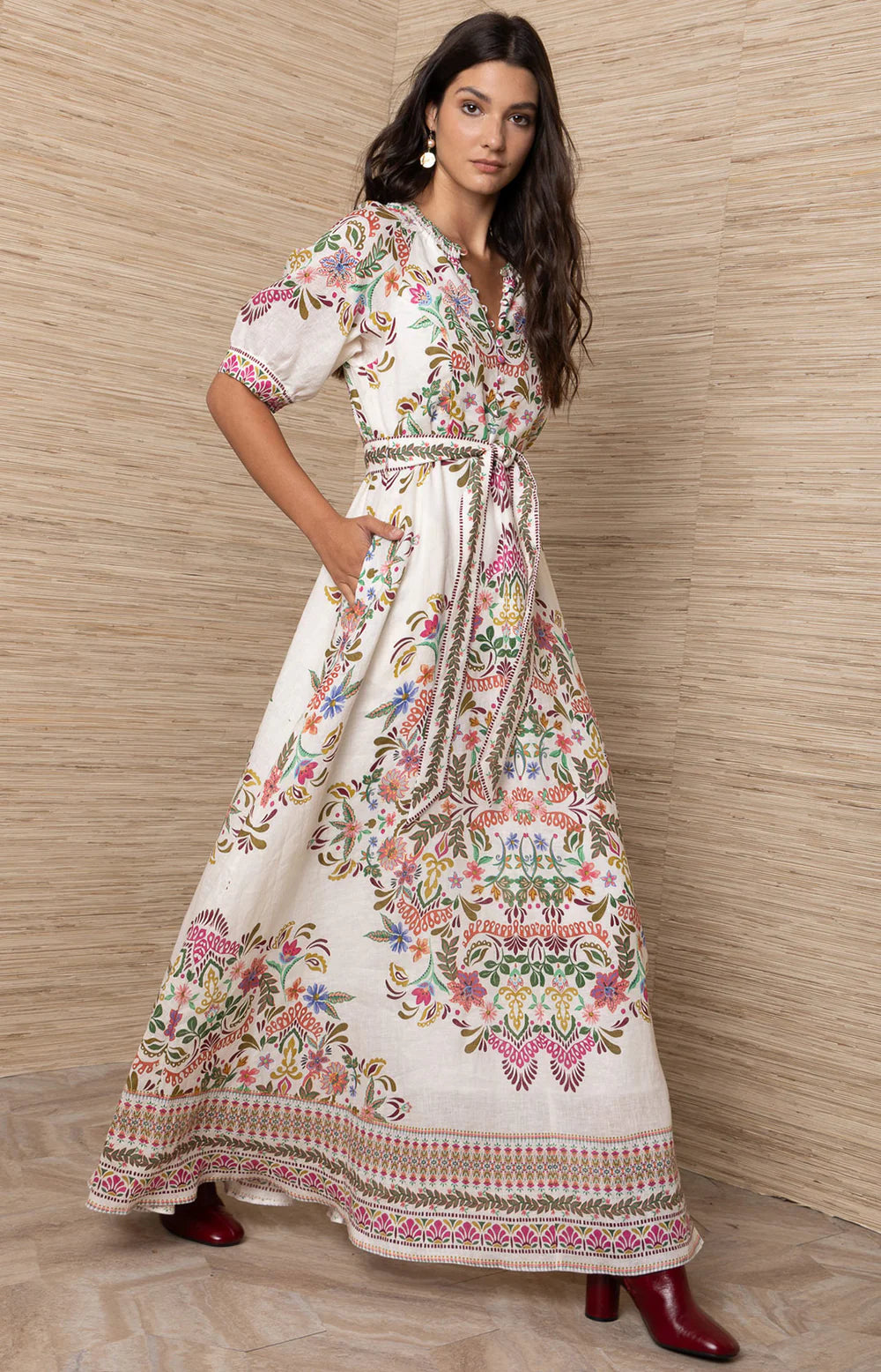 65NL622M Ivory Maxi Dress by Hale Bob