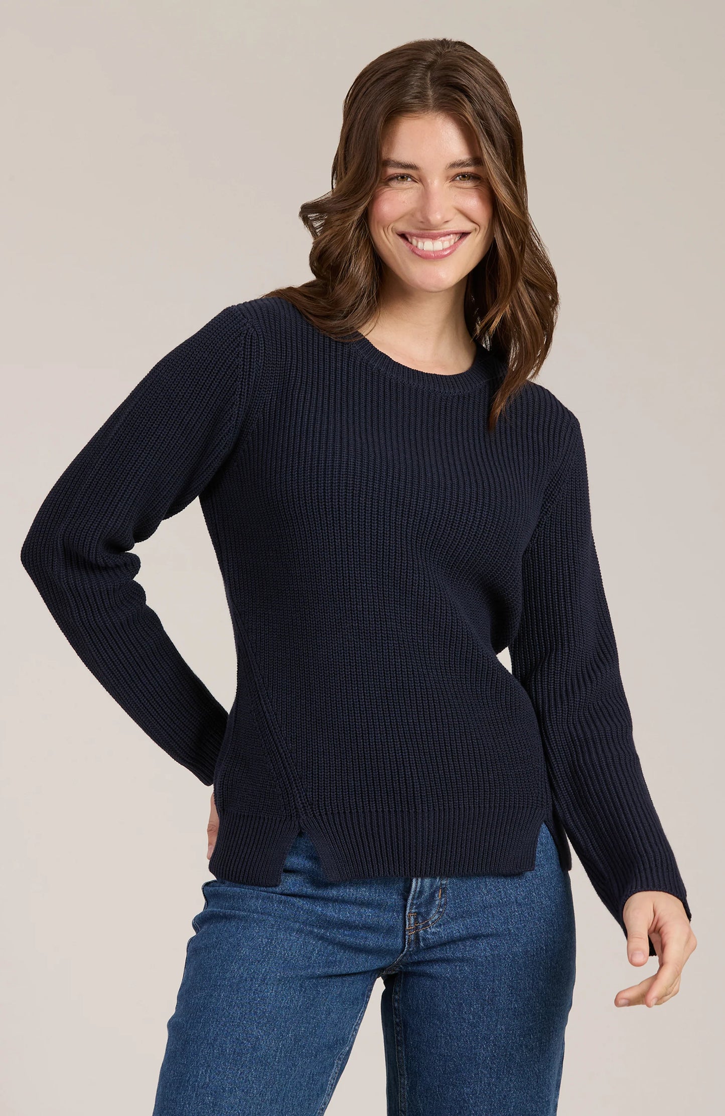 Navy Crew Neck Sweater by Tyler Boe