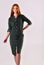 Baby Cord Midi Dress in Forest Green by Emily Phillips