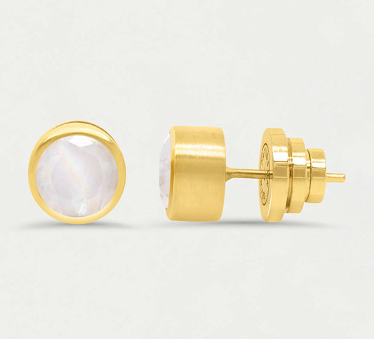 Signature Midi Studs in Rainbow Moonstone by Dean Davidson