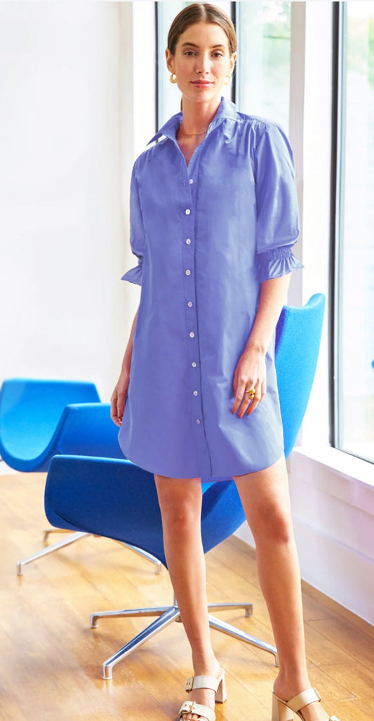 Miller Dress in Periwinkle Techy Taffeta by Finley