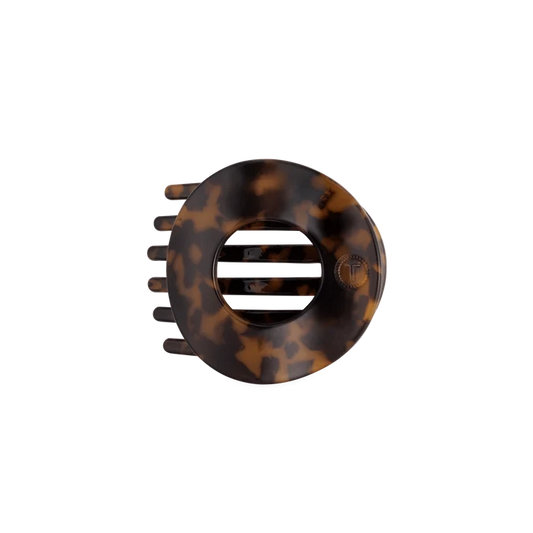 Tortoise Medium Flat Circle Hair Clip by Teleties